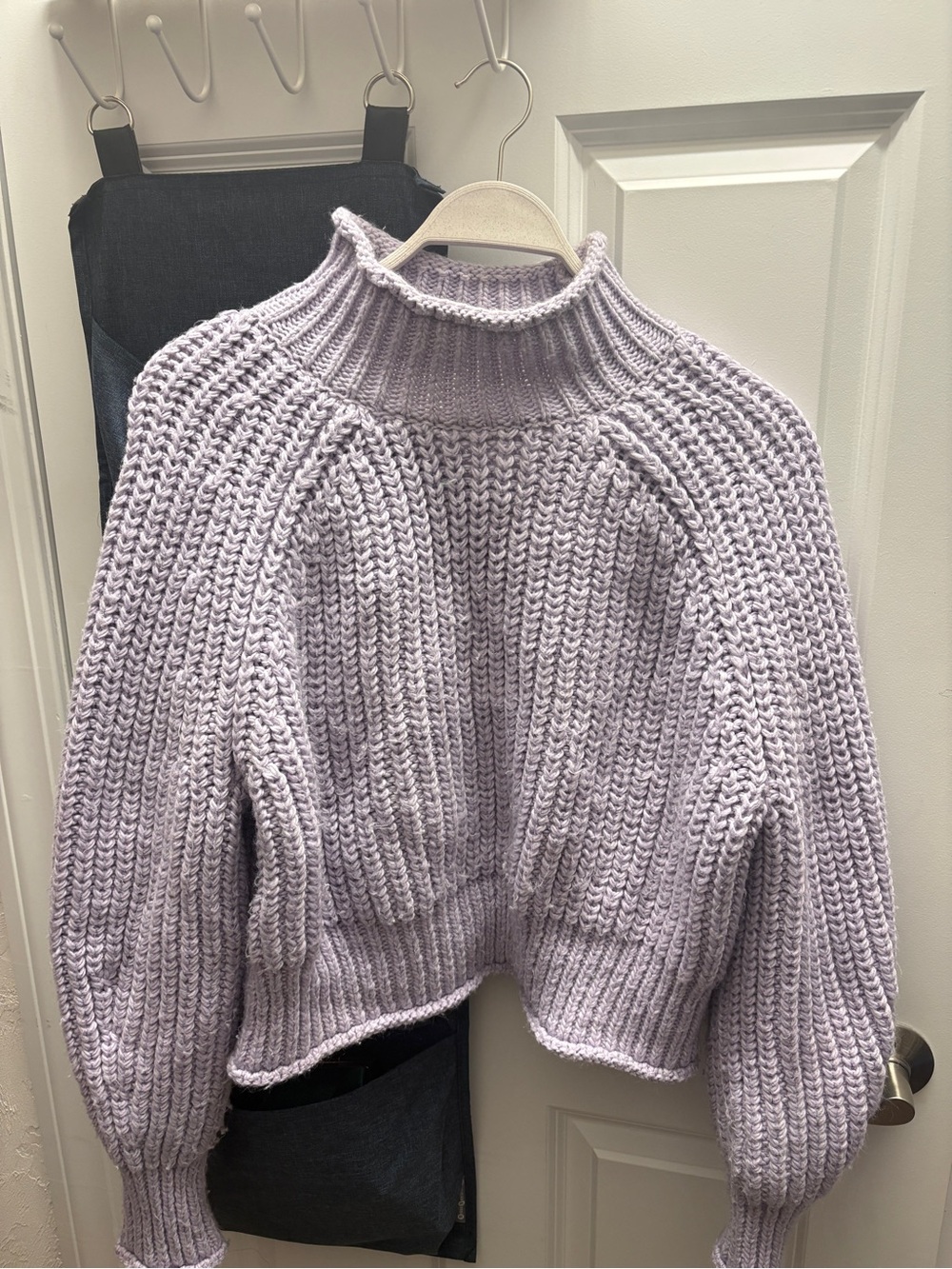 H&M Lavender Chunky Ribbed Turtleneck Sweater